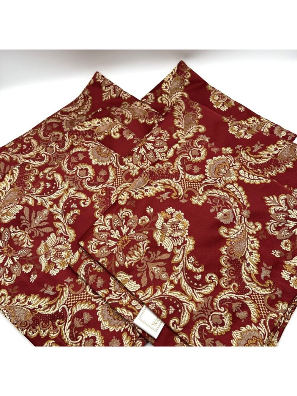 Vintage Waterford Brocade Napkins Red Gold Damask Paisley 6 Pc Set